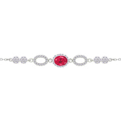 Asfour Crystal Tennis Bracelet With Turquoise Pear & Emerald Zircon In 925 Sterling Silver