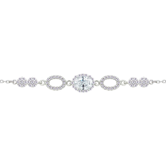 Asfour Crystal Tennis Bracelet With Turquoise Pear & Emerald Zircon In 925 Sterling Silver