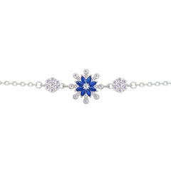 Asfour Crystal Tennis Bracelet With Turquoise Pear & Emerald Zircon In 925 Sterling Silver