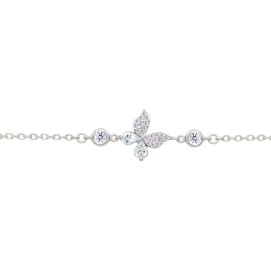 Asfour Crystal Tennis Bracelet With Turquoise Pear & Emerald Zircon In 925 Sterling Silver