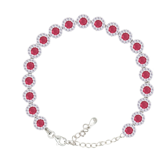 Asfour Crystal Tennis Bracelet With Turquoise Pear & Emerald Zircon In 925 Sterling Silver