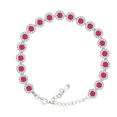Asfour Crystal Tennis Bracelet With Turquoise Pear & Emerald Zircon In 925 Sterling Silver