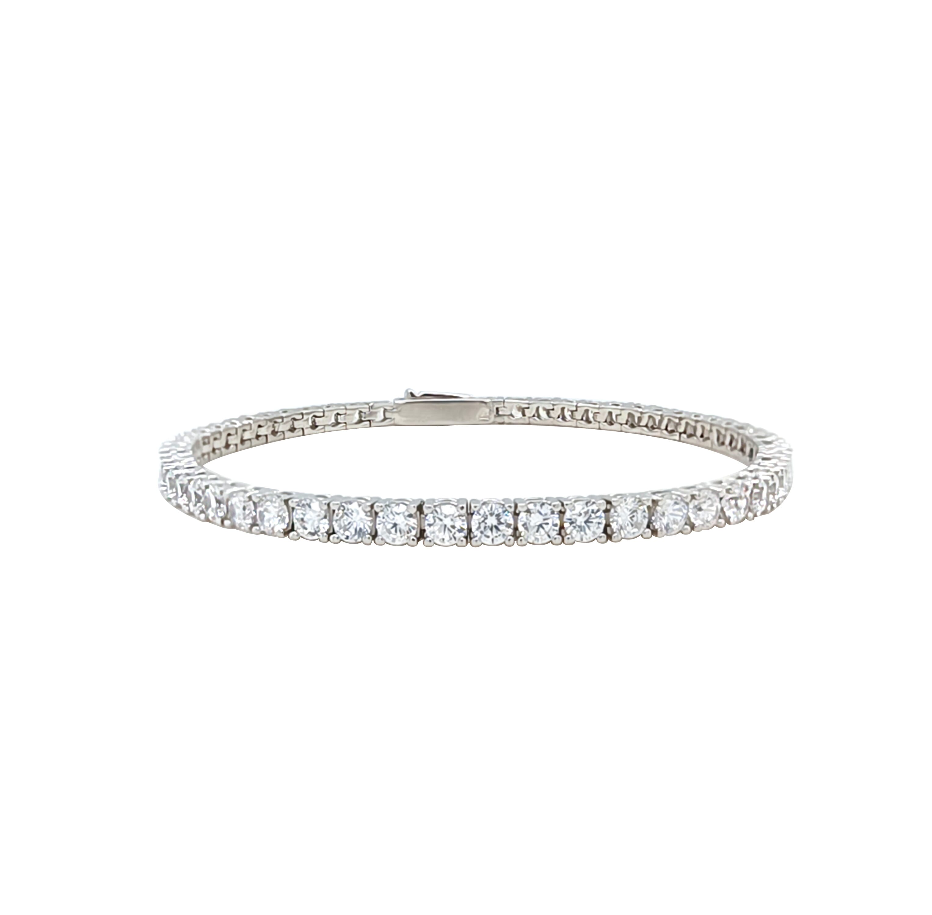 Asfour Crystal Tennis Bracelet With Turquoise Pear & Emerald Zircon In 925 Sterling Silver