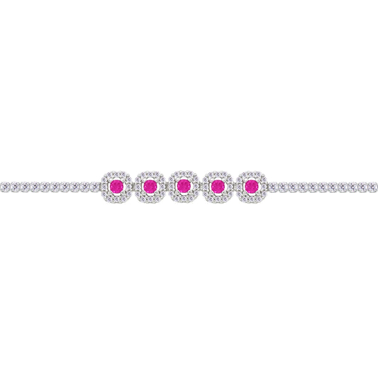 Asfour Crystal Tennis Bracelet With Turquoise Pear & Emerald Zircon In 925 Sterling Silver