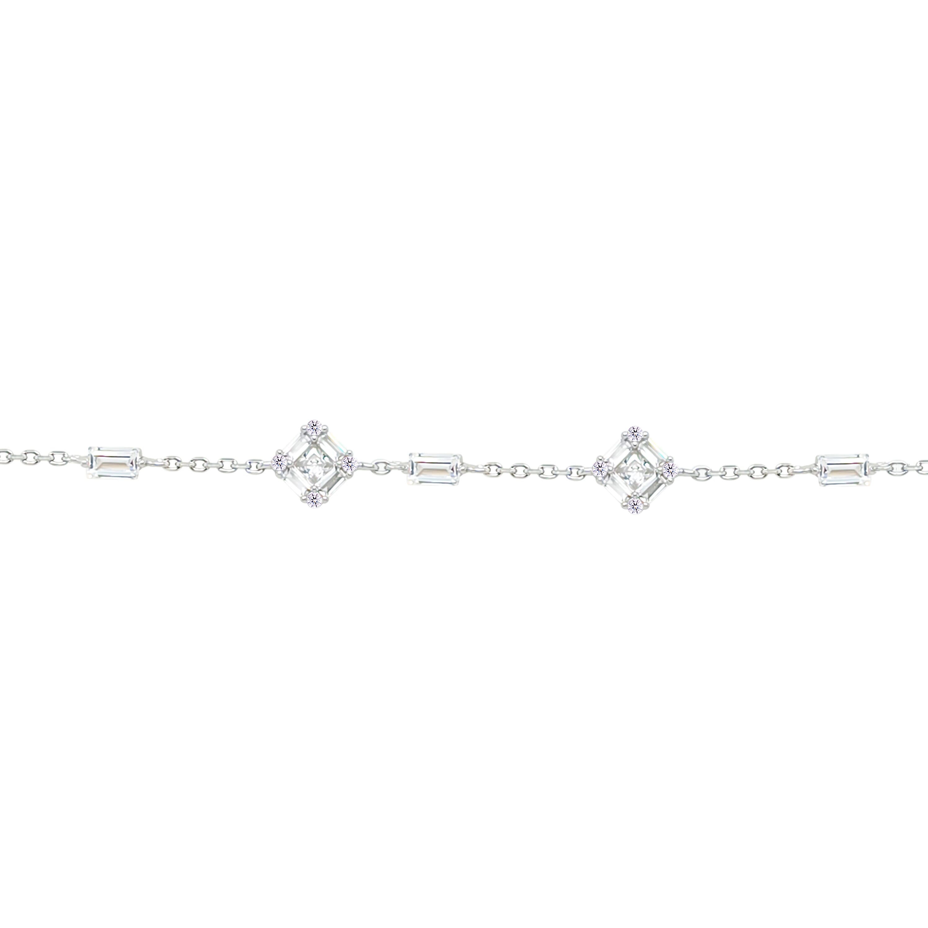 Asfour Crystal Tennis Bracelet With Turquoise Pear & Emerald Zircon In 925 Sterling Silver