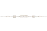 Asfour Chain Bracelet With Zircon Bar Design In 925 Sterling Silver BR0487
