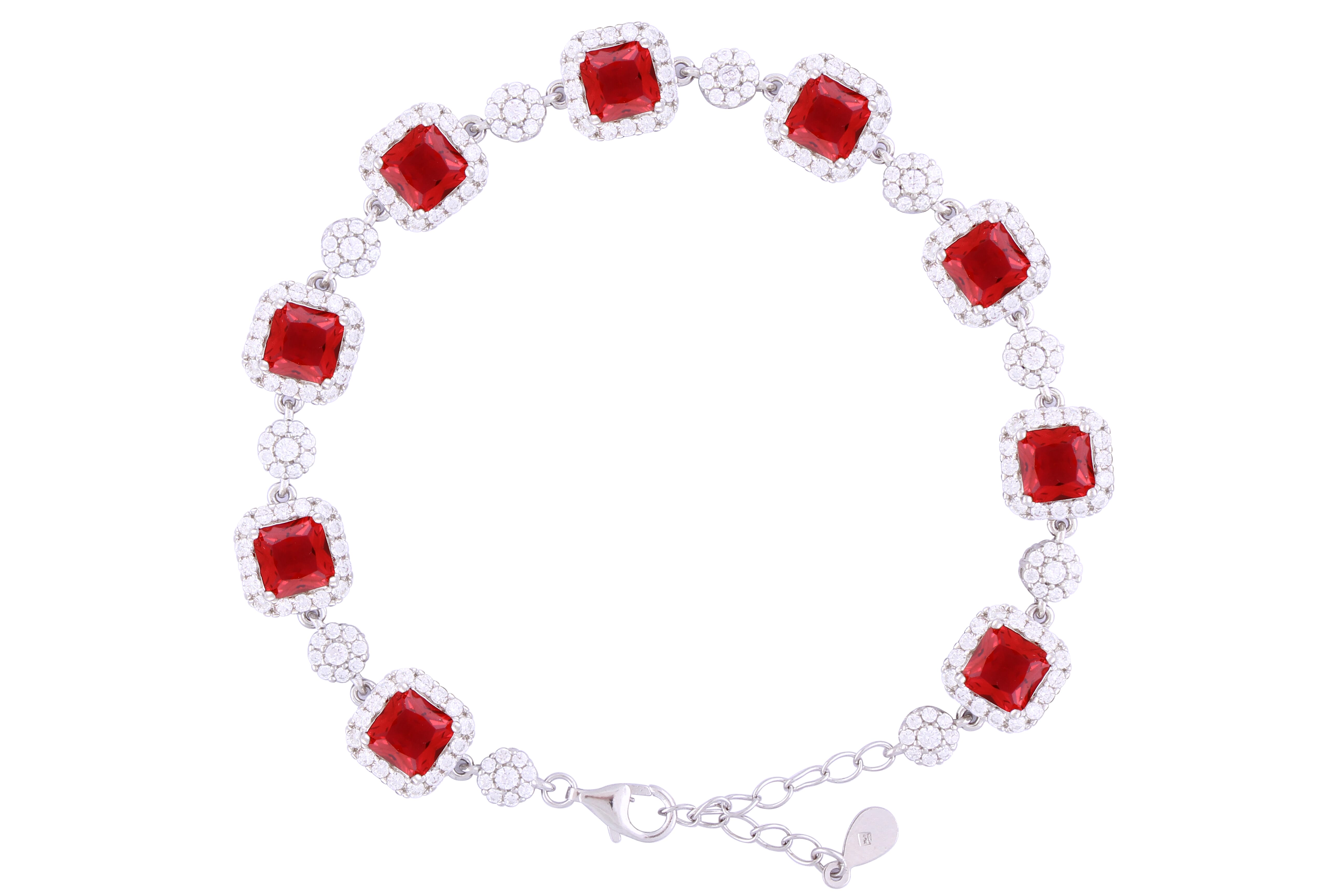 Asfour Crystal Tennis Bracelet With Turquoise Pear & Emerald Zircon In 925 Sterling Silver