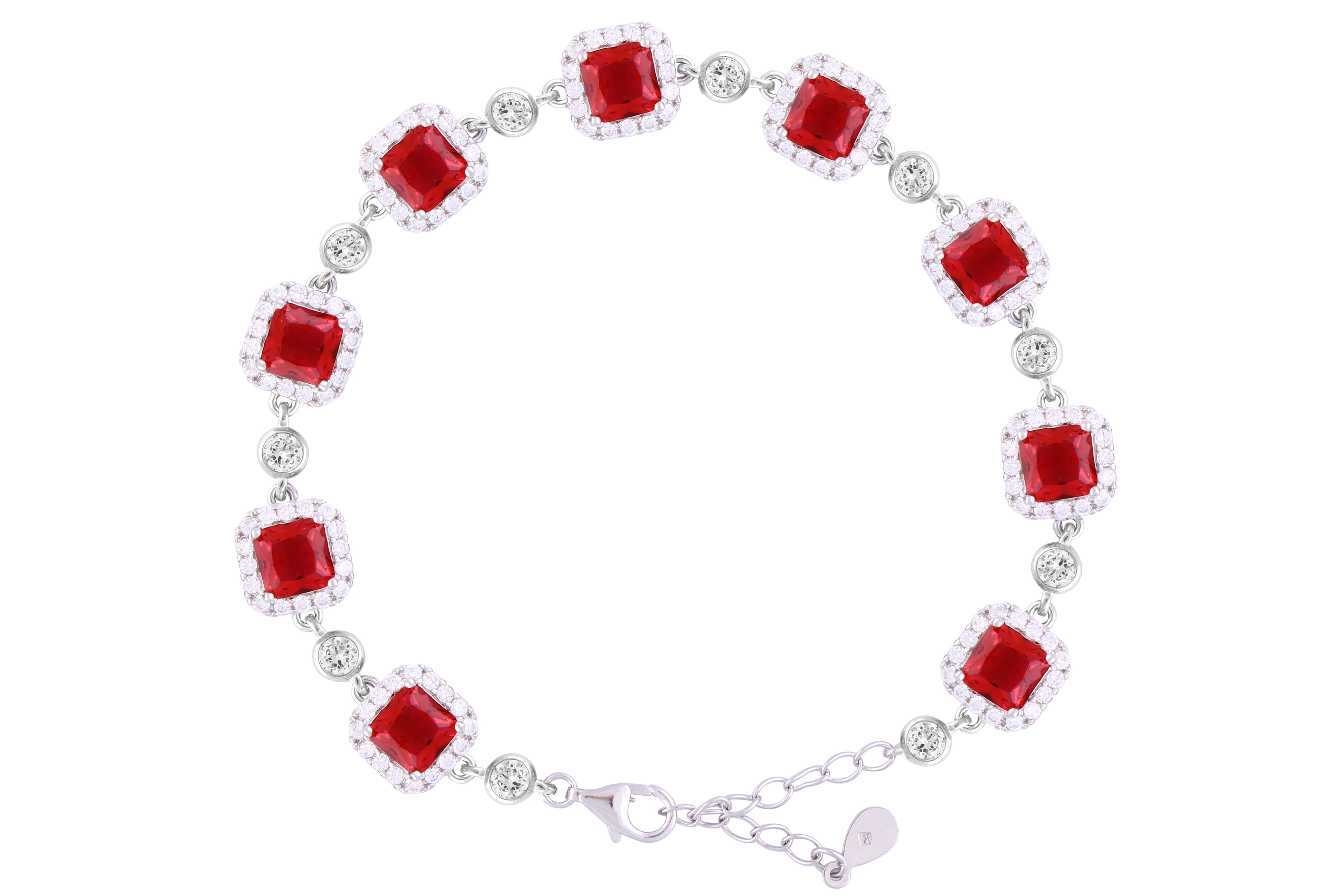 Asfour Crystal Tennis Bracelet With Turquoise Pear & Emerald Zircon In 925 Sterling Silver