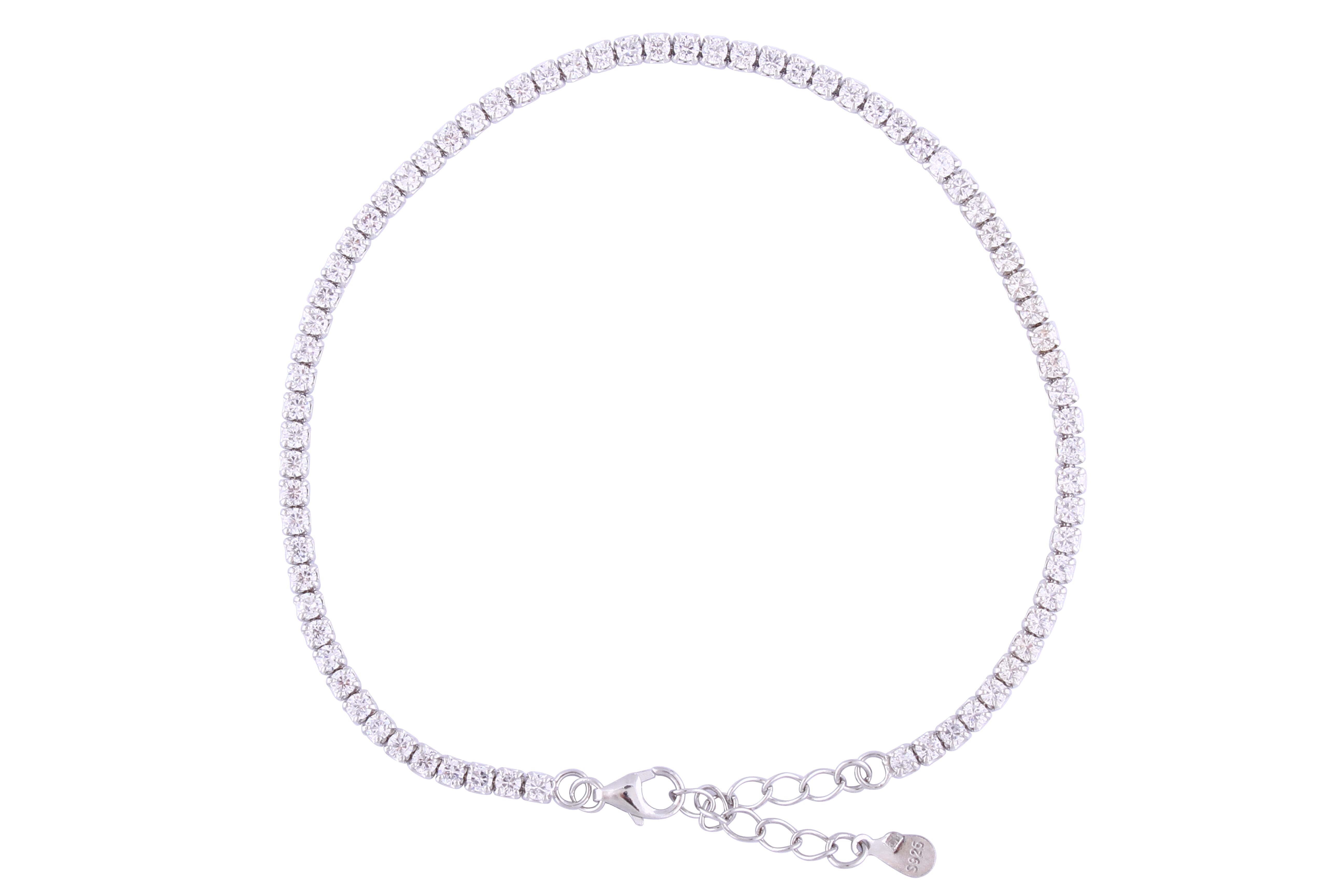 Asfour Crystal Tennis Bracelet With Turquoise Pear & Emerald Zircon In 925 Sterling Silver