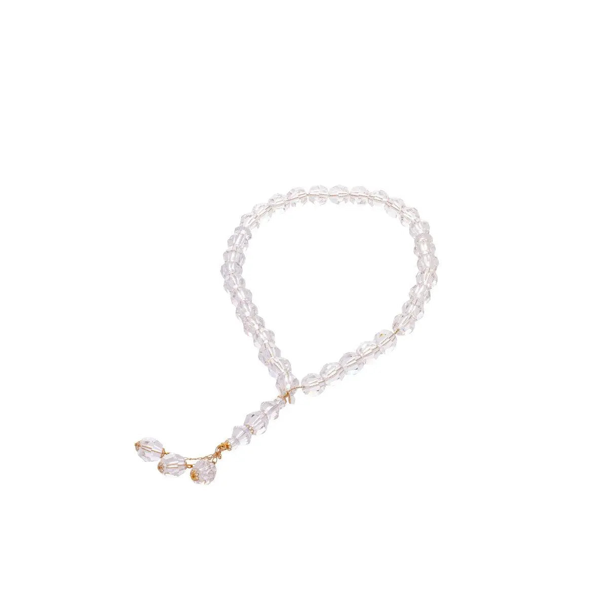 Rosary - Clear - Gold Separator - X Large Bead - Asfour Crystal