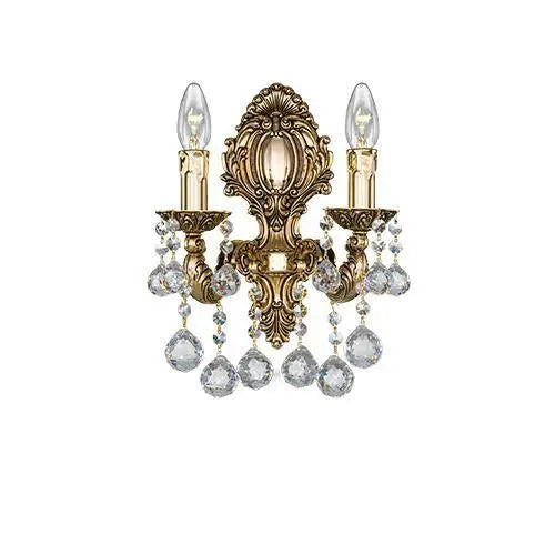 Brass - 2 Bulbs - Gold Oxide - Ball Clear