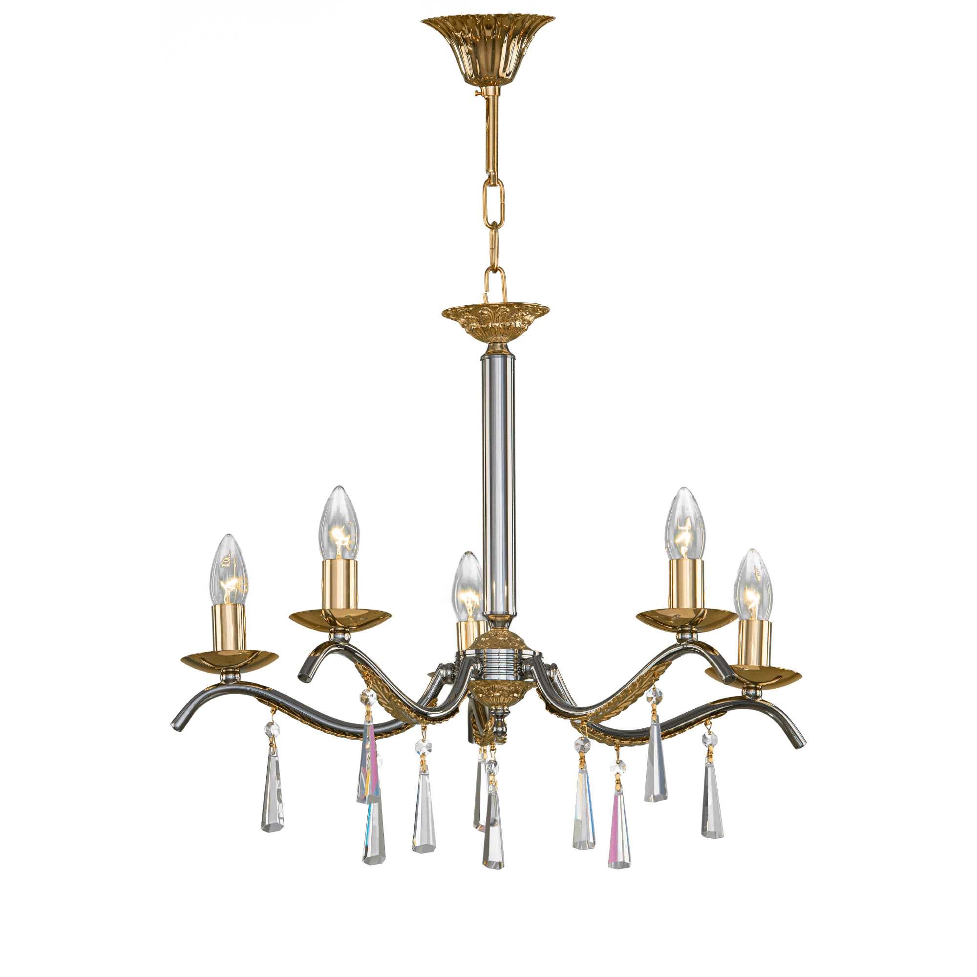 Asfour-Crystal-Lighting-Majestic-Collection-Majestic-Chandelier-3-Bulbs-Gold