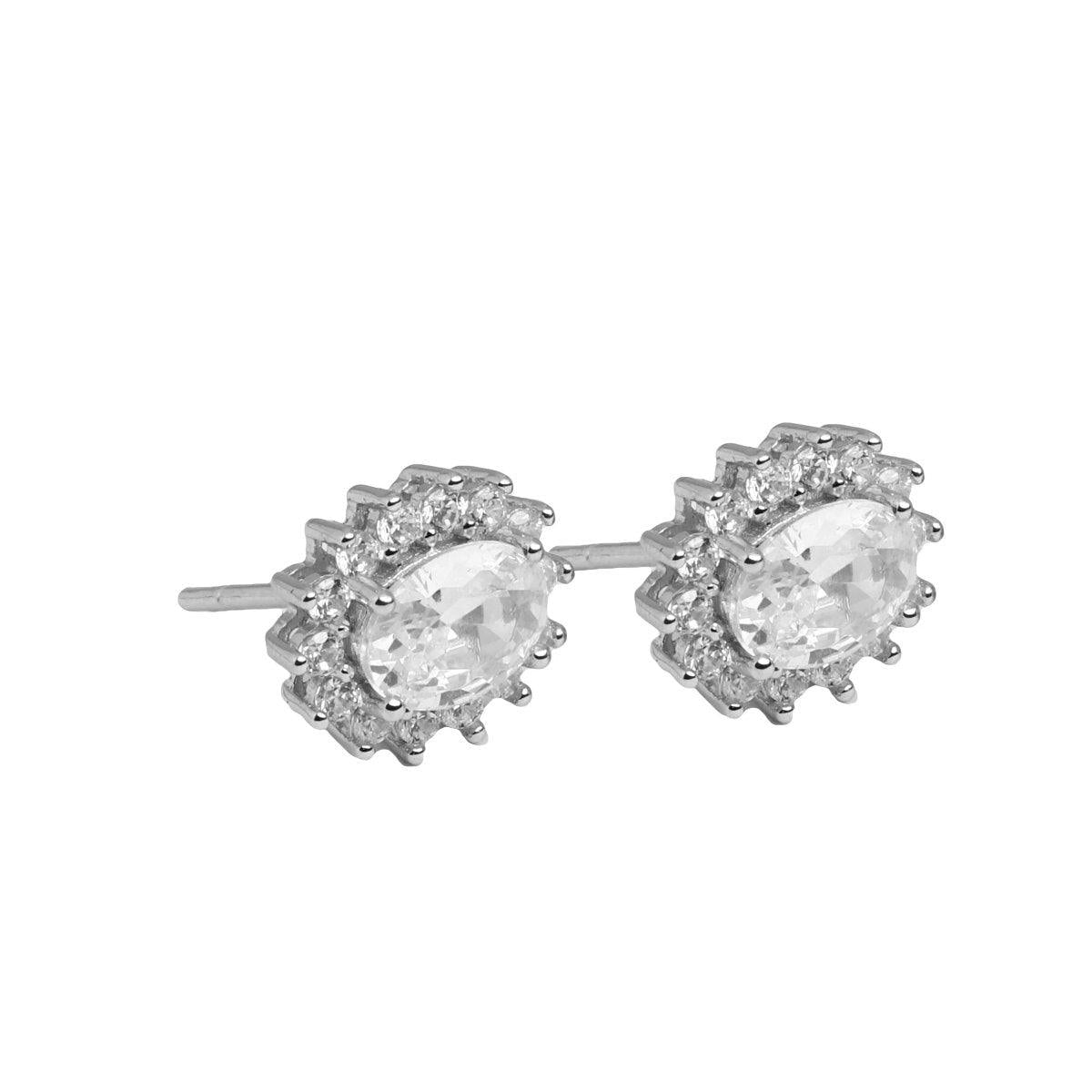 Earring E1123-w - 925 Sterling Silver - Clear