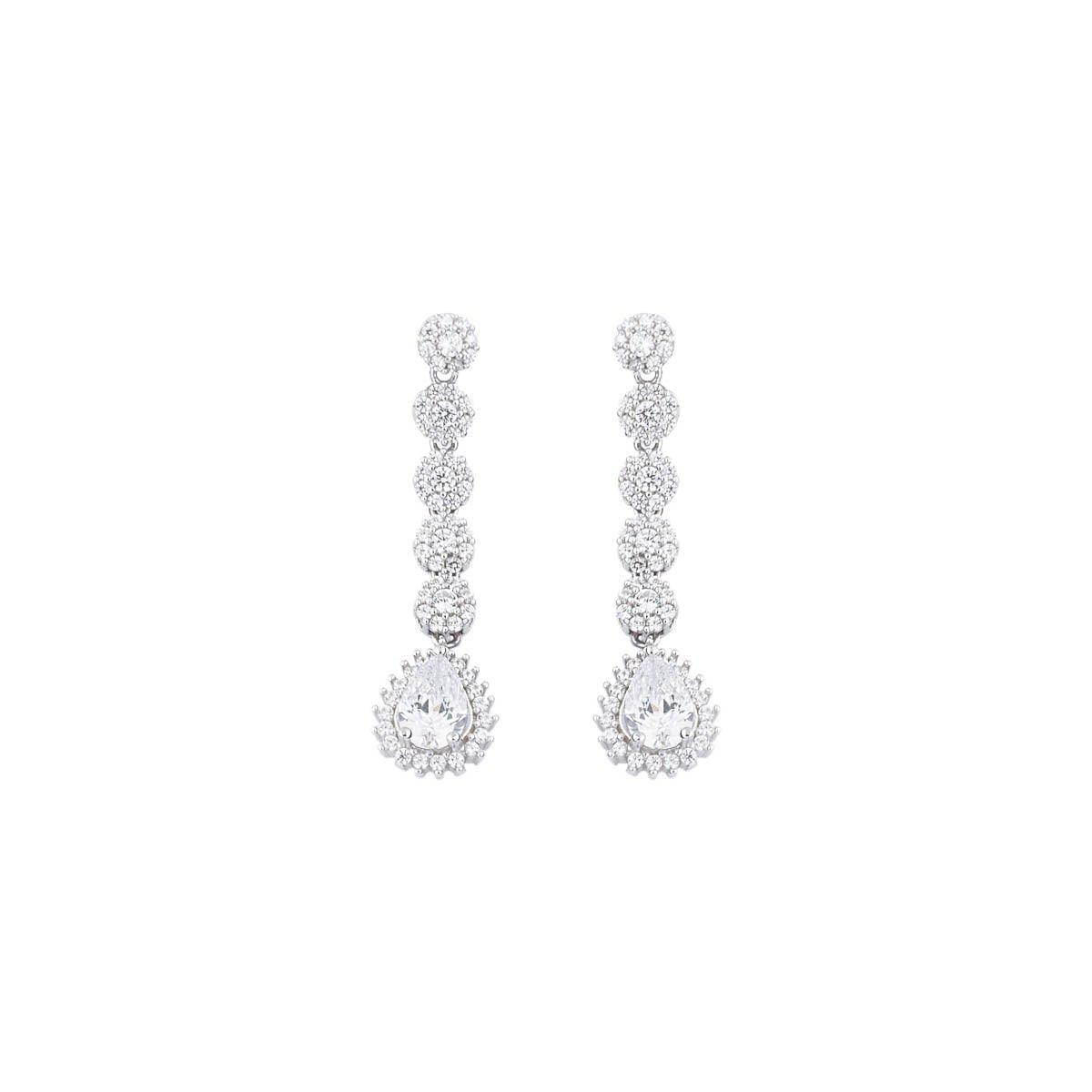 Earring E1385 - 925 Sterling Silver - Asfour Crystal