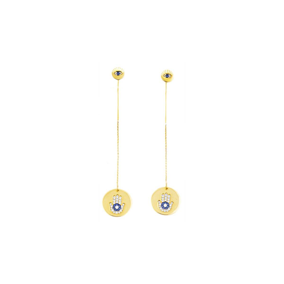 Earring E1399-G - 925 Sterling Silver - Asfour Crystal