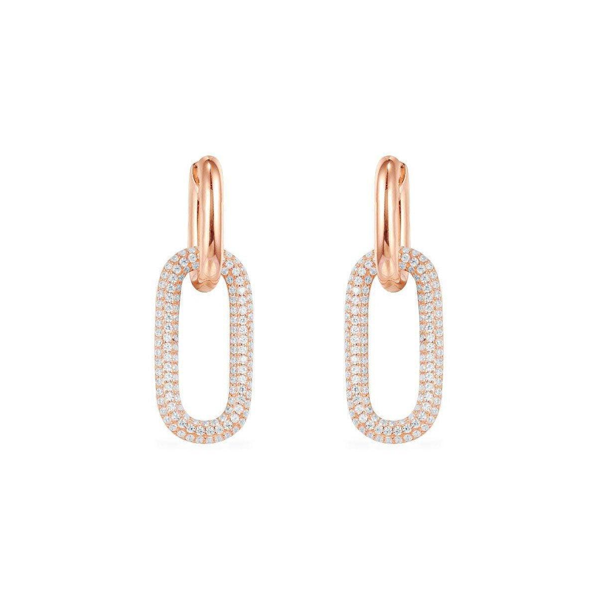 Earring E1405-R - 925 Sterling Silver - Asfour Crystal