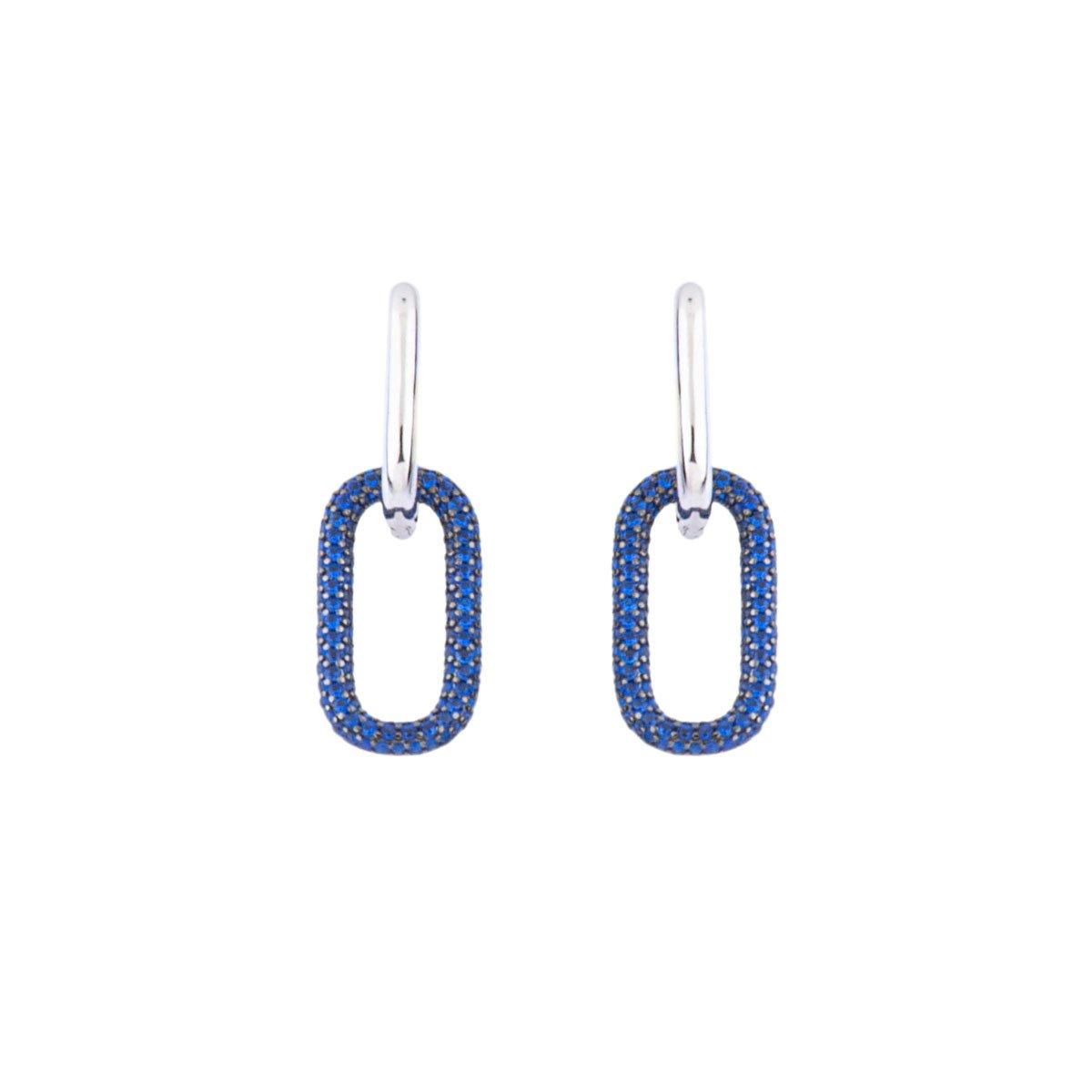 Earring E1425-B - 925 Sterling Silver - Asfour Crystal
