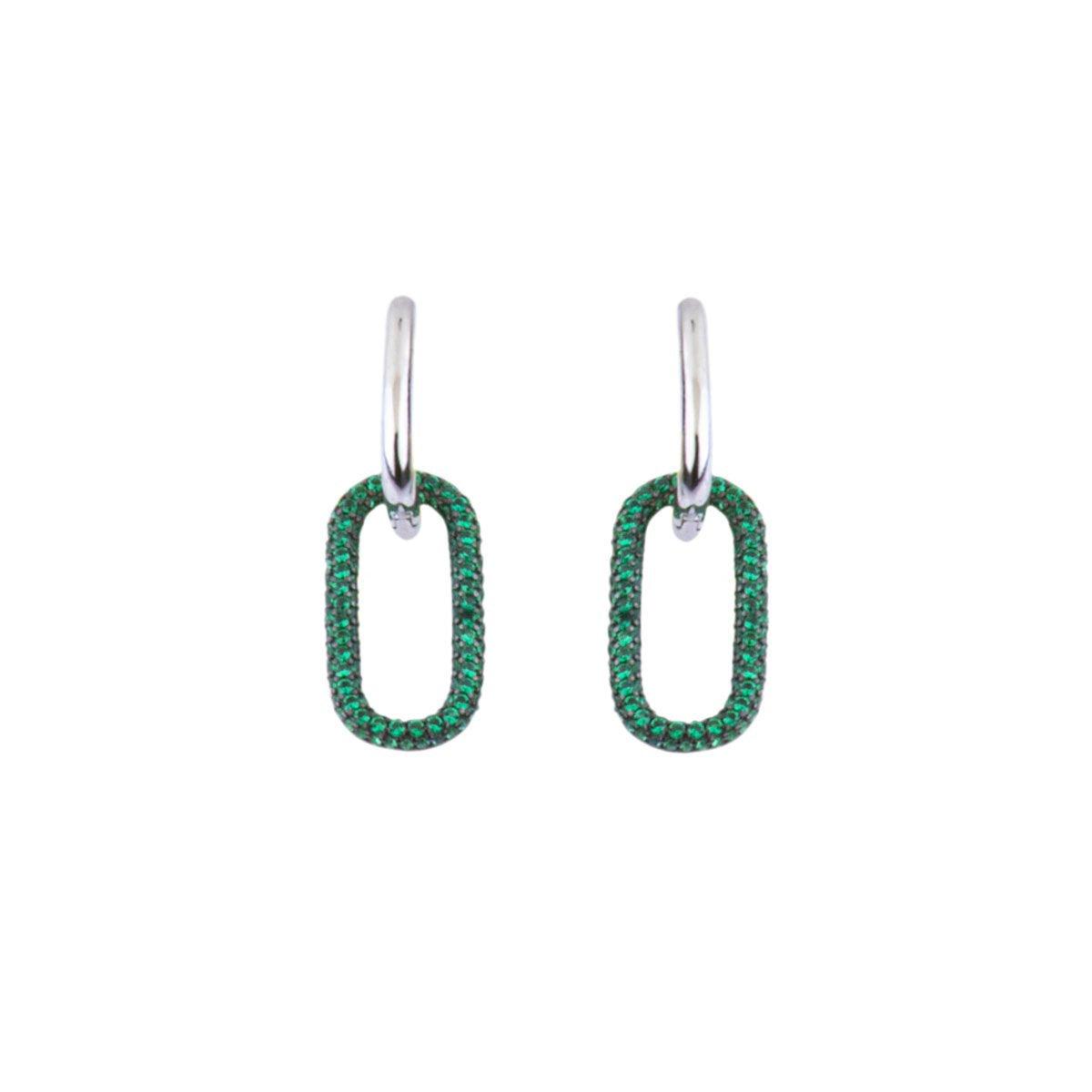 Earring E1425-G - 925 Sterling Silver - Asfour Crystal