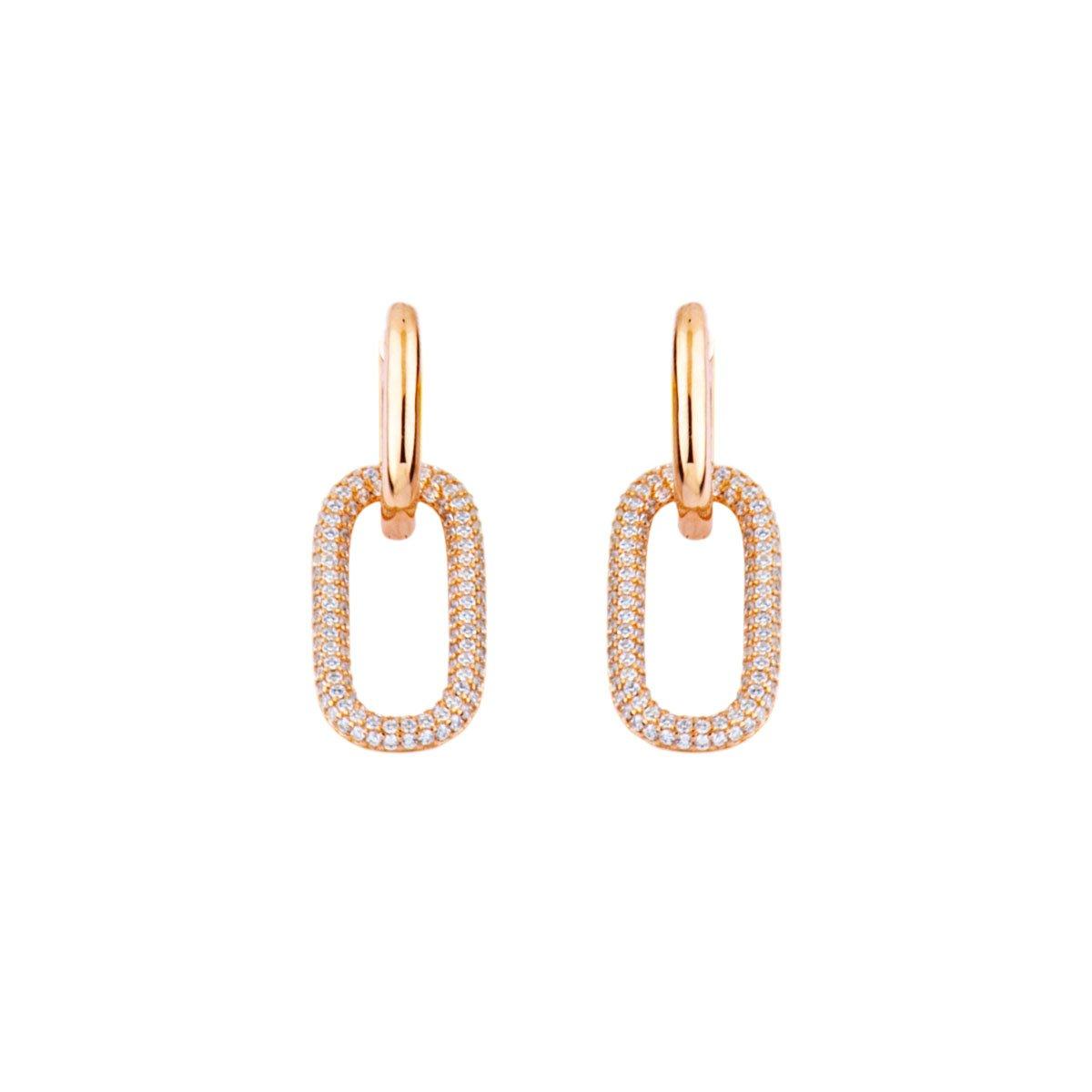 Earring E1425-R - 925 Sterling Silver - Asfour Crystal