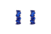 Asfour Crystal Clips Earrings With Blue Pear Zircon Stones In 925 Sterling Silver ED0011-B