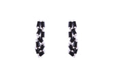 Asfour Crystal Clips Earrings With Black Baguette Zircon Stones In 925 Sterling Silver ED0013-P