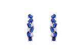 Asfour Crystal Clips Earrings With Blue Zircon Stones In 925 Sterling Silver ED0014-WB