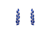 Asfour Crystal Clips Earrings With Blue Marquise Zircon Stones In 925 Sterling Sillver ED0015-B