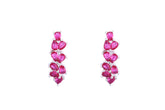 Asfour Crystal Clip Earrings With Fuchsia Pear Cut Zircon Stones In 925 Sterling Silver ED0016-F