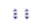 Asfour Crystal Haggie Earrings With Blue Zircon Stones In 925 Sterling Sillver ED0017-WB