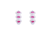 Asfour Crystal Haggie Earrings With Fuchsia Zircon Stones In 925 Sterling Sillver ED0017-WF