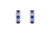 Asfour Crystal Haggie Earrings Inlaid With Blue Zircon Stones In 925 Sterling Silver ED0018-WB