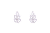 Asfour Crystal Clips Earrings With 3 Leaf Flower In 925 Sterling Silver ED0029