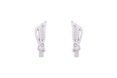 Asfour Crystal Clips Earrings With Heart Design Inlaid With Zircon In 925 Sterling Silver ED0030