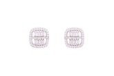 Asfour Crystal Stud Earrings With Art Deco Design Inlaid With Zircon In 925 Sterling Silver ED0037