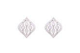 Asfour Crystal Stud Earrings With Art Deco Design Inlaid With Zircon In 925 Sterling Silver ED0040
