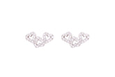 Asfour Crystal Stud Earrings With Hearts Design Inlaid With Zircon In 925 Sterling Silver ED0043