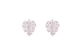Asfour Crystal Stud Earrings With Leaf Design Inlaid With Zircon In 925 Sterling Silver ED0044