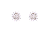 Asfour Crystal Stud Earrings With Flower Design Inlaid With Zircon In 925 Sterling Silver ED0049
