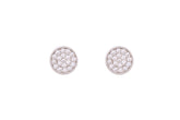 Asfour Crystal Stud Earrings With Round Design Inlaid With Zircon In 925 Sterling Silver ED0050