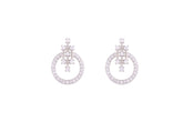 Asfour Crystal Stud Earrings With Round Design Inlaid With Zircon In 925 Sterling Silver ED0051