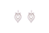 Asfour Crystal Stud Earrings With Art Deco Design Inlaid With Zircon In 925 Sterling Silver ED0052