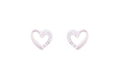 Asfour Crystal Stud Earrings With Heart Design Inlaid With Zircon In 925 Sterling Silver ED0057