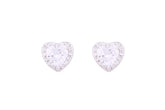 Asfour Crystal Stud Earrings With Heart Design Inlaid With Zircon In 925 Sterling Silver ED0060