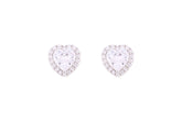 Asfour Crystal Stud Earrings With Heart Design Inlaid With Zircon In 925 Sterling Silver ED0061