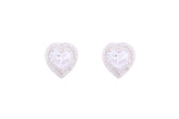 Asfour Crystal Stud Earrings With Heart Design Inlaid With Zircon In 925 Sterling Silver ED0062
