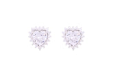 Asfour Crystal Stud Earrings With Heart Design Inlaid With Zircon In 925 Sterling Silver ED0063