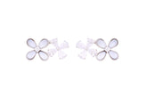 Asfour Crystal Stud Earrings With Flowers Shape Inlaid With Zircon In 925 Sterling Silver ED0066