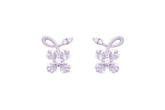 Asfour Crystal Stud Earrings With Flowers Shape Inlaid With Zircon In 925 Sterling Silver ED0068