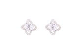 Asfour Crystal Stud Earrings With Flower Shape Inlaid With Zircon In 925 Sterling Silver ED0069
