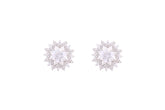 Asfour Crystal Stud Earrings With Flower Shape Inlaid With Zircon In 925 Sterling Silver ED0070